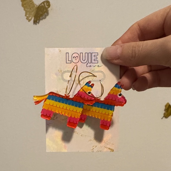 louie love Jewelry - Colorful Acrylic Piñata Hoop Earrings